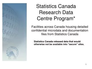 statistics canada research data centre program