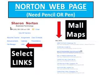NORTON WEB PAGE (Need Pencil OR Pen)