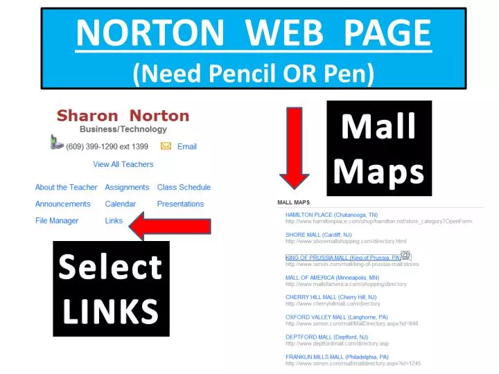 norton web page need pencil or pen