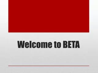 Welcome to BETA