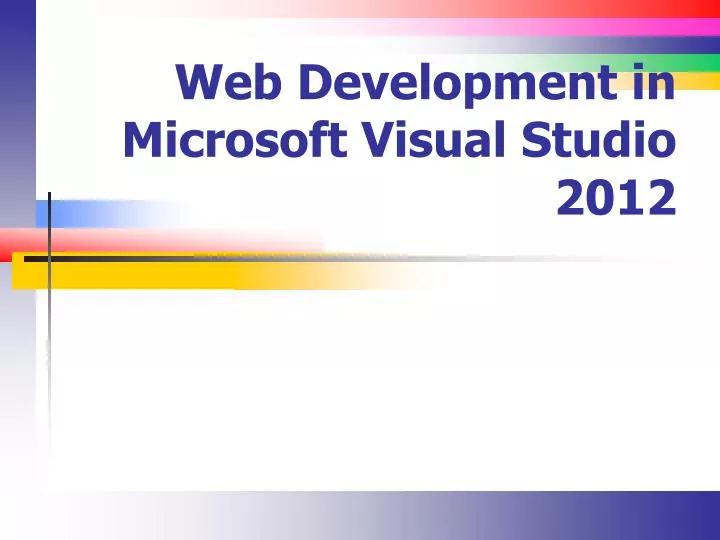 web development in microsoft visual studio 2012