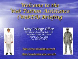 Welcome to the Web Tuition Assistance (WebTA) Briefing