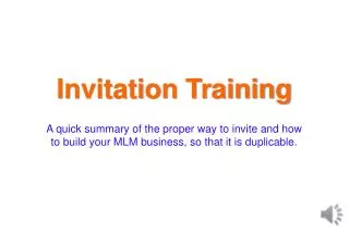 Invitation Training