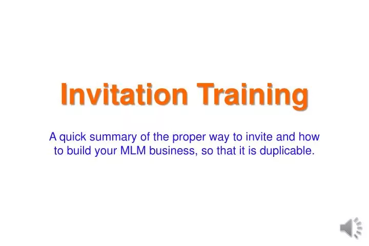 invitation training