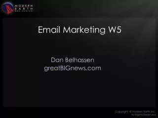 Email Marketing W5