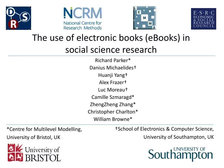 the use of electronic books ebooks in social science research