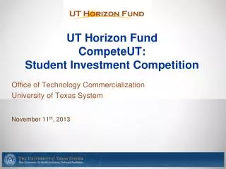 UT Horizon Fund CompeteUT : Student Investment Competition
