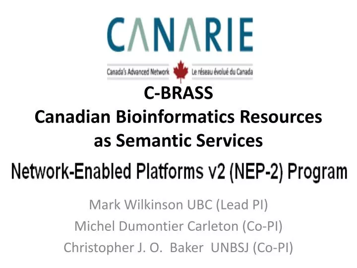 c brass canadian bioinformatics resources as semantic services
