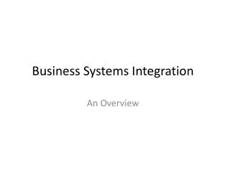 Business Systems Integration