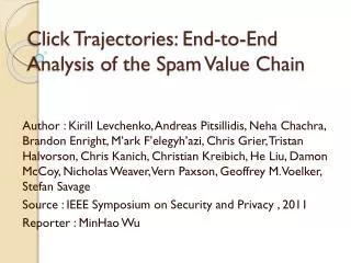 Click Trajectories: End-to-End Analysis of the Spam Value Chain