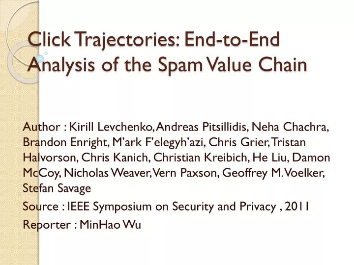 click trajectories end to end analysis of the spam value chain