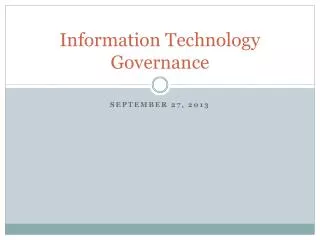 Information Technology Governance