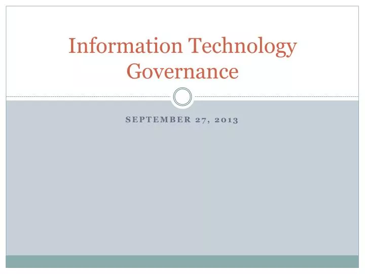 information technology governance