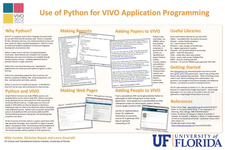 use of python for vivo application programming