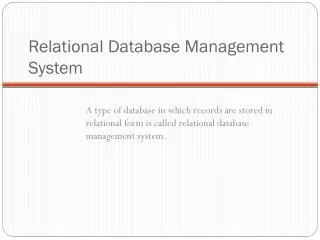 relational database management system