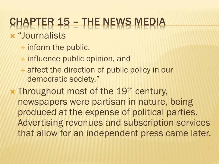 chapter 15 the news media