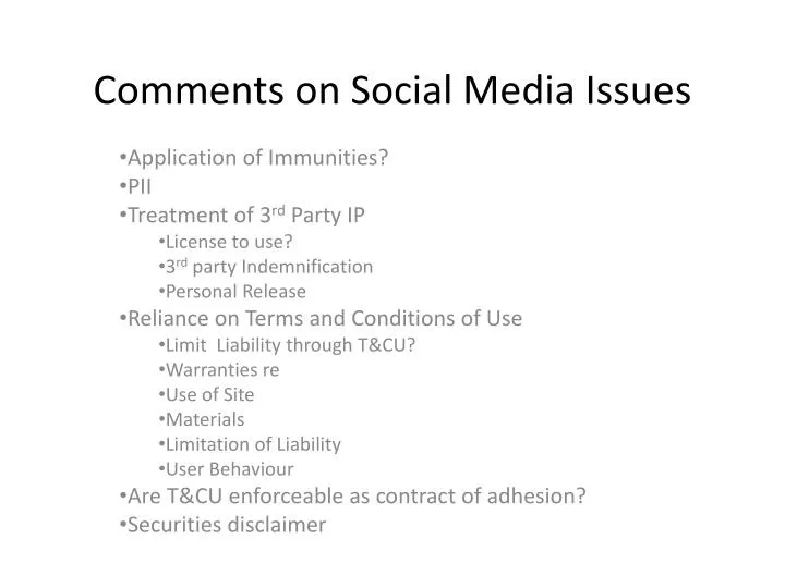 comments on social media issues