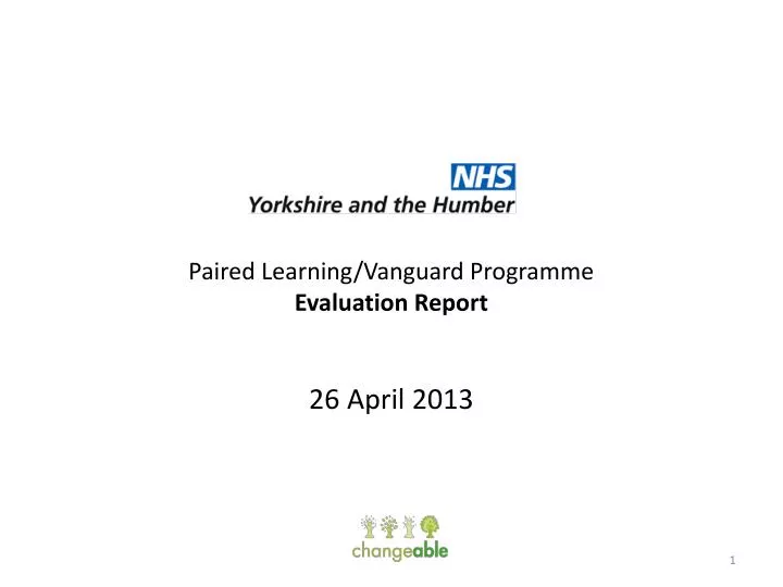 paired learning vanguard programme evaluation report 26 april 2013