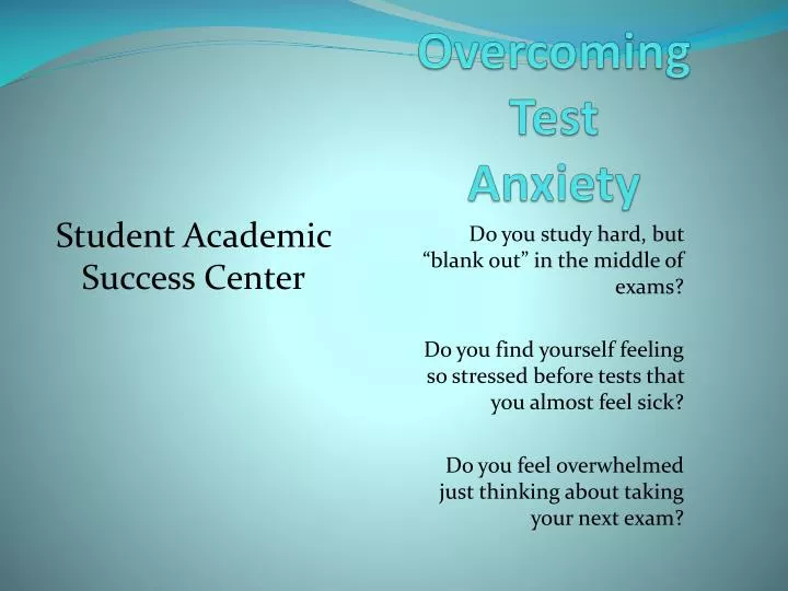 overcoming test anxiety