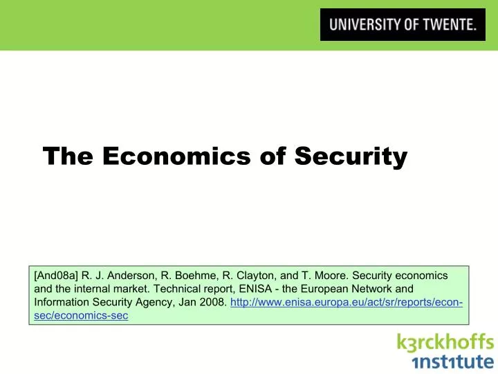 the economics of security