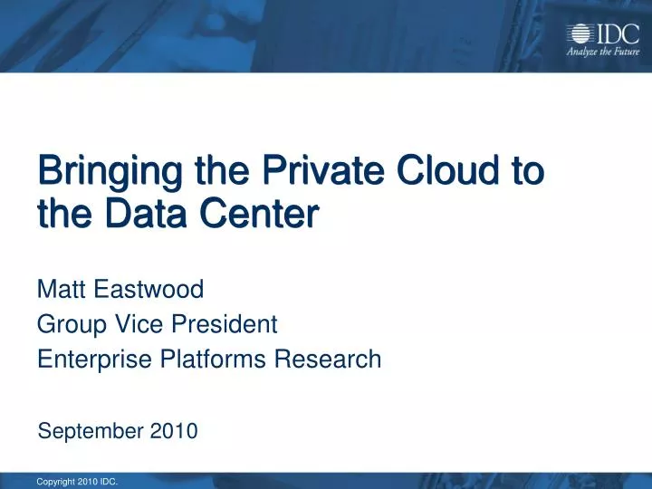 bringing the private cloud to the data center