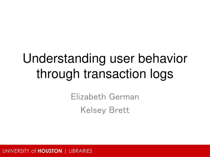 understanding user behavior through transaction logs