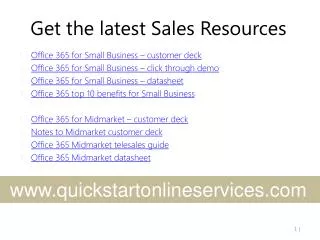Get the latest Sales Resources