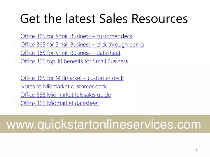 get the latest sales resources