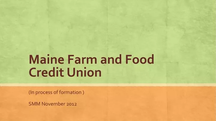 maine farm and food credit union