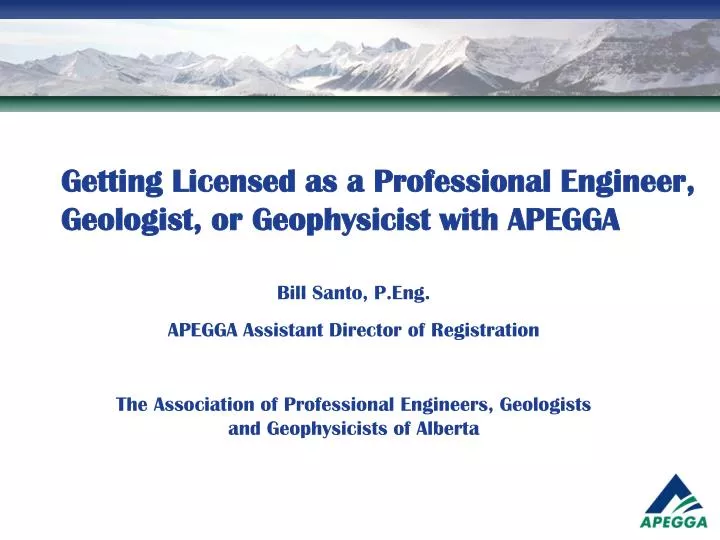 getting licensed as a professional engineer geologist or geophysicist with apegga