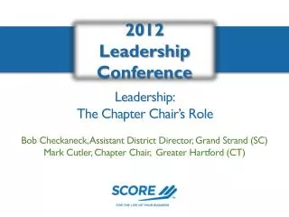 Leadership: The Chapter Chair’s Role