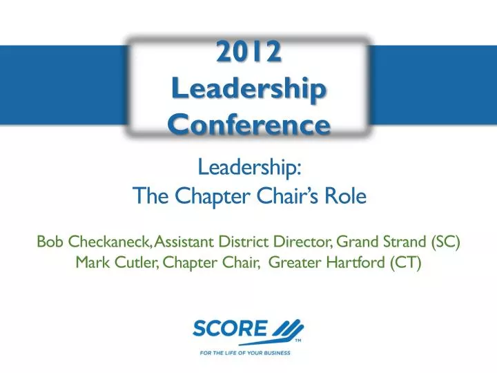 leadership the chapter chair s role