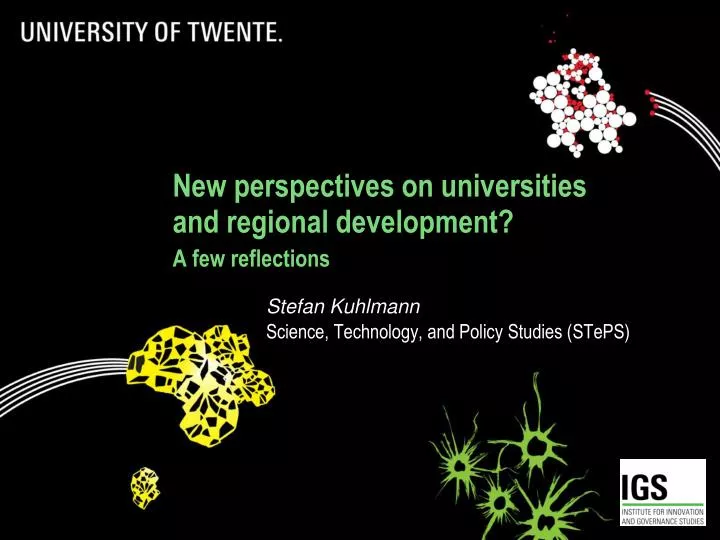 new perspectives on universities and regional development a few reflections