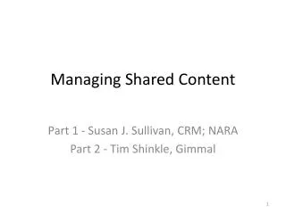 Managing Shared Content