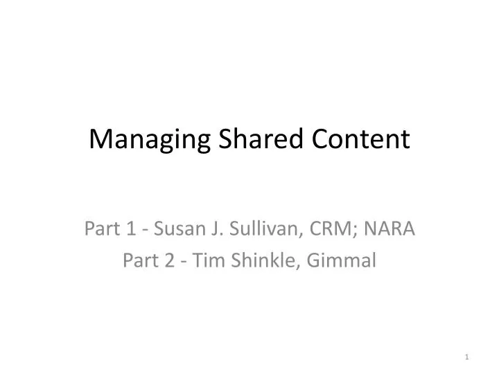 managing shared content