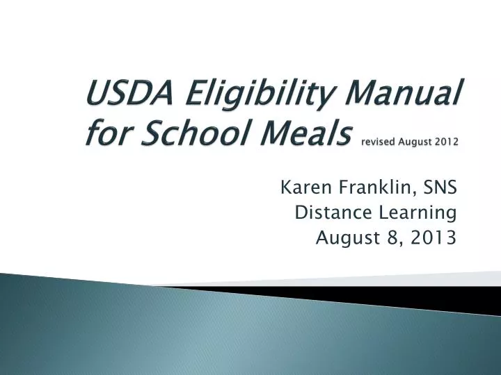 usda eligibility manual for school meals revised august 2012