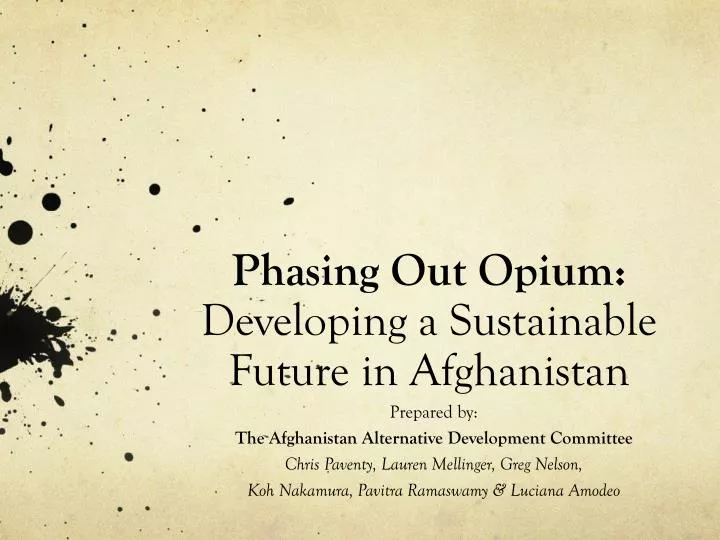 phasing out opium developing a sustainable future in afghanistan