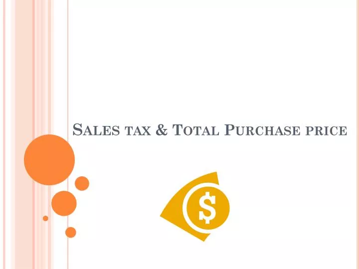 sales tax total purchase price