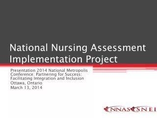 National Nursing Assessment Implementation Project