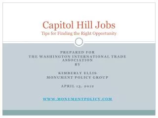 Capitol Hill Jobs Tips for Finding the Right Opportunity