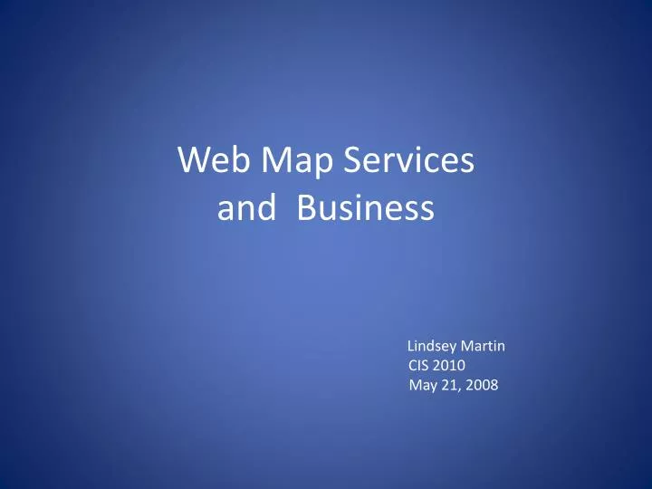web map services and business