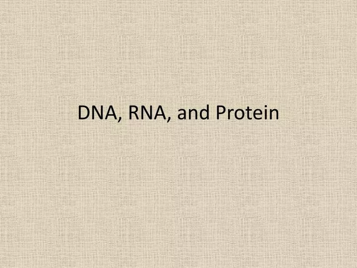 dna rna and protein