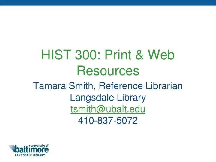 hist 300 print web resources