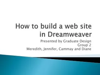 How to build a web site in Dreamweaver
