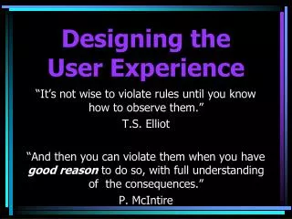 designing the user experience
