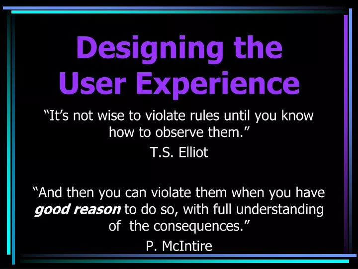 designing the user experience