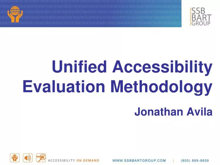 unified accessibility evaluation methodology jonathan avila