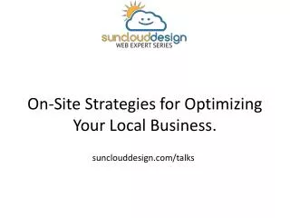 On-Site Strategies for Optimizing Your Local Business.