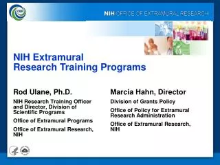 NIH Extramural Research Training Programs