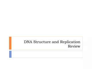 DNA Structure and Replication Review